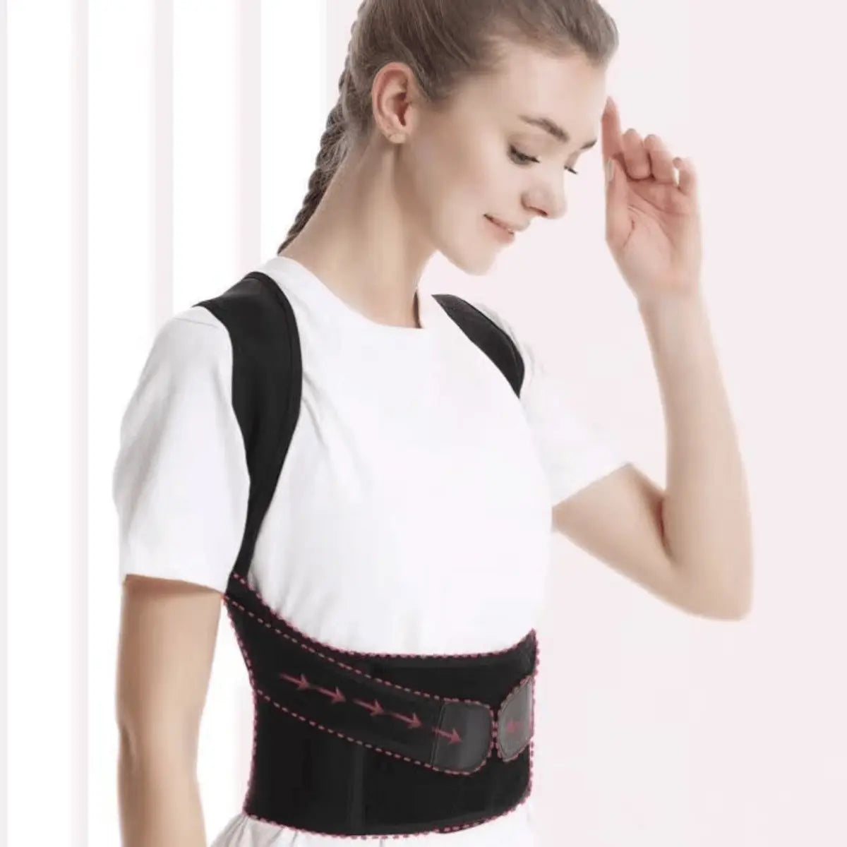 Waist Trainer Correct Bad Posture Help Andhunchback Unisex Posture Enhancer Backsupport Posture Correction Shoulder Beltcorrection Vest for Home Office Outdoor Healthcare Brace Compression Tool Pink